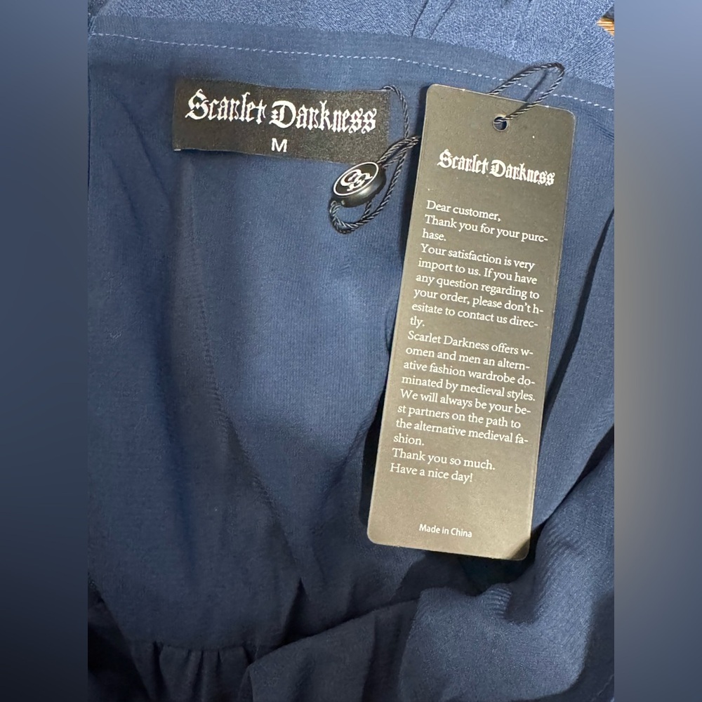 NWT Renaissance-Inspired Blue Sleeveless Dress - Picture 4 of 7